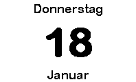 Donnerstag 18 Januar